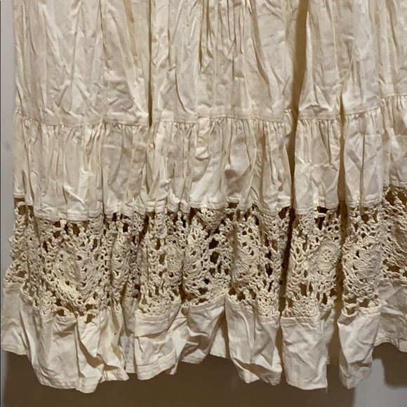 Vintage Skirts Vtg Broomstick Skirt Muslincrocheted Sz L Creme